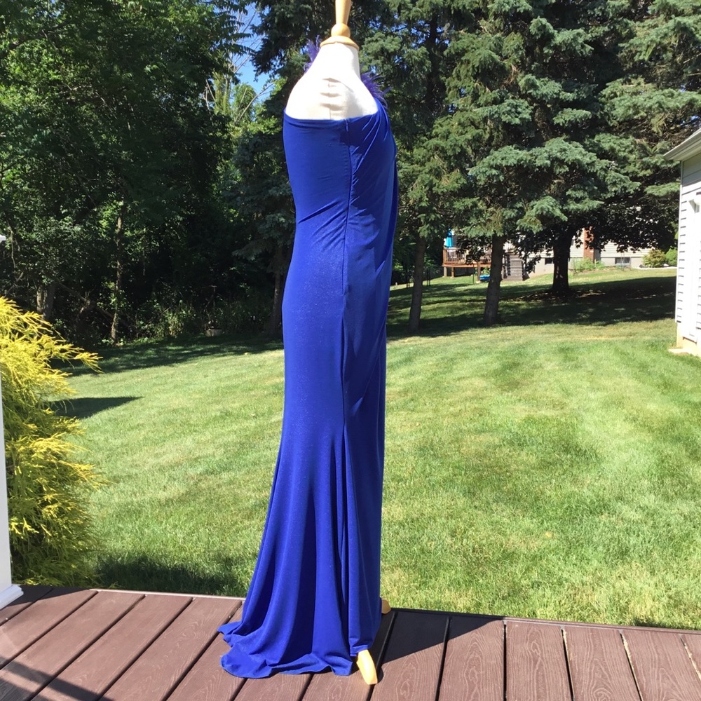 John Paul Ataker Shoulder Boa Prom Evening Gown - Picture 6 of 14
